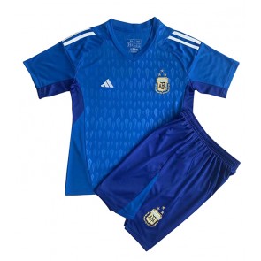 Argentina Målvakt Bortaställ Barn VM 2022 Kortärmad (+ Korta byxor)